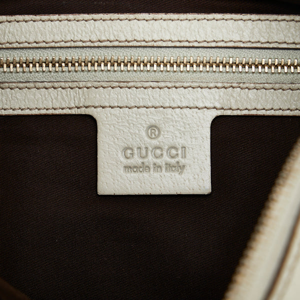 グッチ GGキャンバス ワンショルダーバッグ ハンドバッグ 153010 ブラウン ホワイト キャンバス レザー レディース GUCCI 【中古】