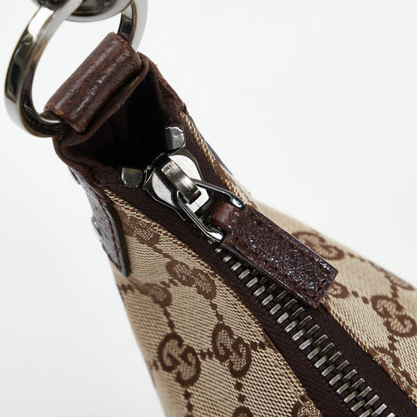 グッチ GGキャンバス ハンドバッグ ワンショルダーバッグ 115002 ベージュ ブラウン キャンバス レザー レディース GUCCI 【中古】