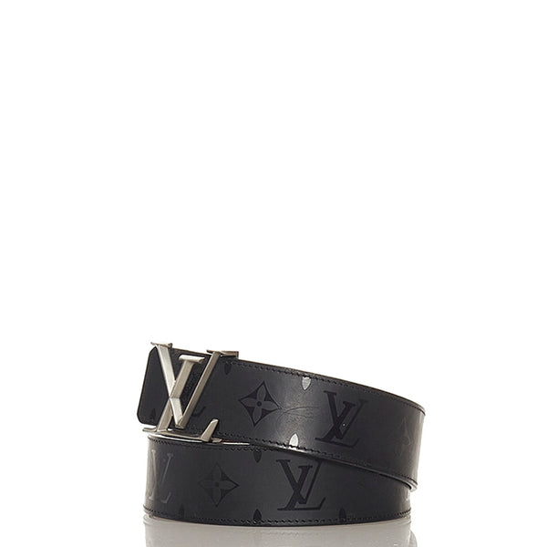 ルイ ヴィトン モノグラム イリュージョン サンチュール LV イニシアル 40MM ピラミッド M9346 ブラック レザー ベルト メンズ LOUIS VUITTON 【中古】