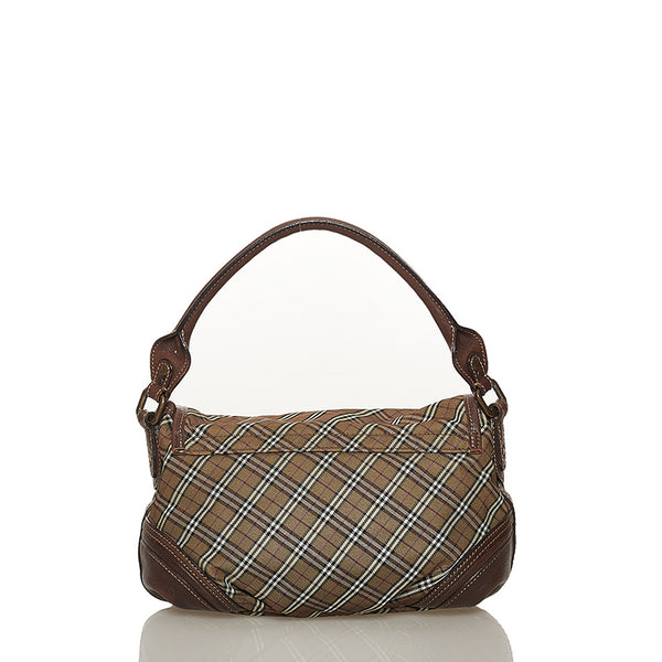バーバリーブルーレーベル チェック カーキ ナイロン レザー ハンドバッグ ショルダーバッグ 2WAY レディース BURBERRY BLUE LABEL 【中古】
