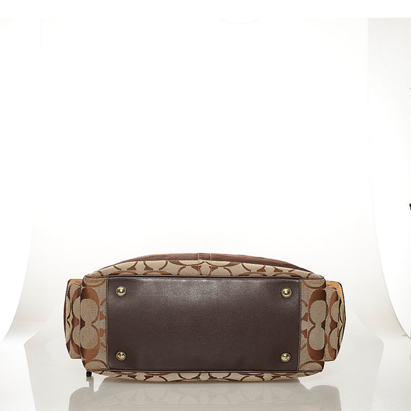 コーチ シグネチャー ボストンバッグ 10392 ベージュ ブラウン キャンバス レザー レディース COACH 【中古】