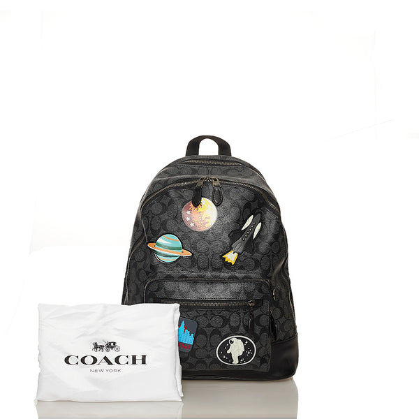 コーチ F29040 ブラック PVC リュック バックパック レディース COACH 【中古】