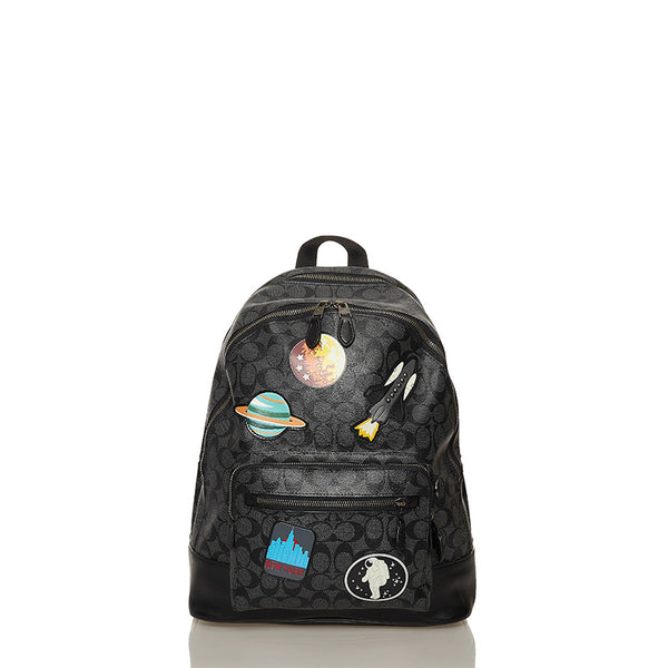 コーチ F29040 ブラック PVC リュック バックパック レディース COACH 【中古】