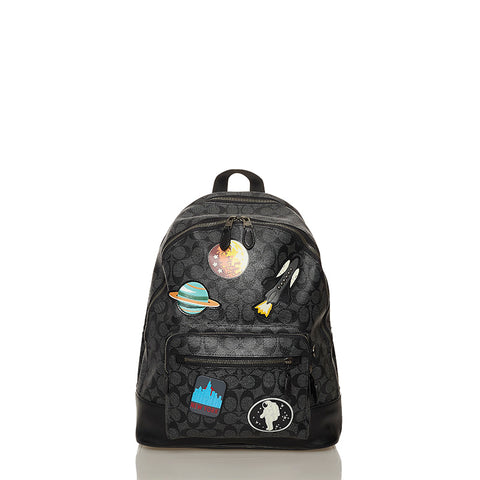 コーチ F29040 ブラック PVC リュック バックパック レディース COACH 【中古】