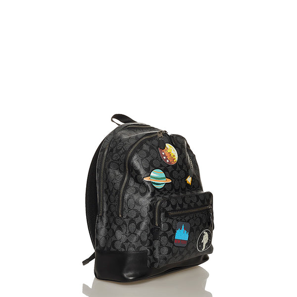 コーチ F29040 ブラック PVC リュック バックパック レディース COACH 【中古】