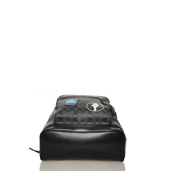 コーチ F29040 ブラック PVC リュック バックパック レディース COACH 【中古】