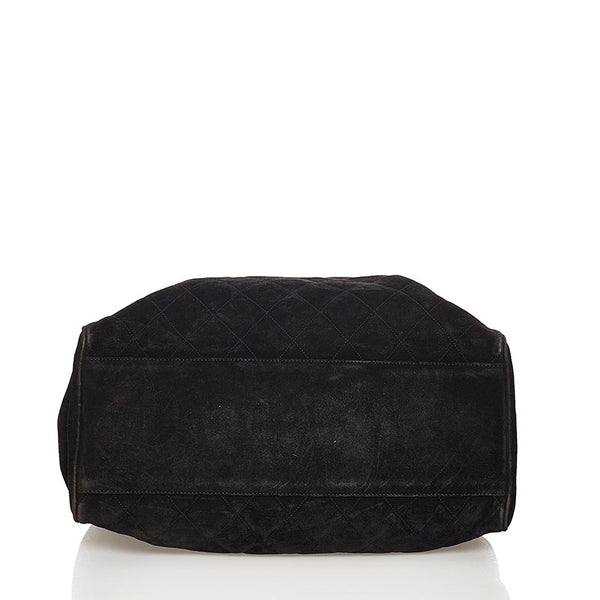 シャネル マトラッセ ココマーク トートバッグ ブラック スウェード レディース CHANEL 【中古】