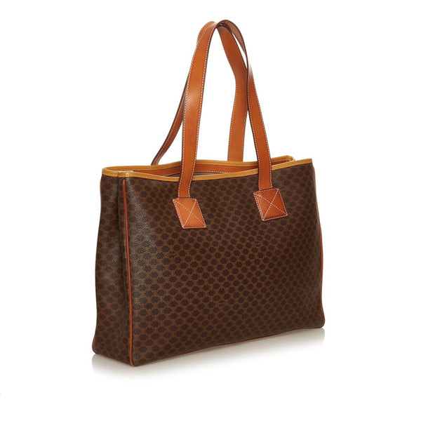 セリーヌ マカダム トートバッグ ブラウン PVC レザー レディース CELINE 【中古】