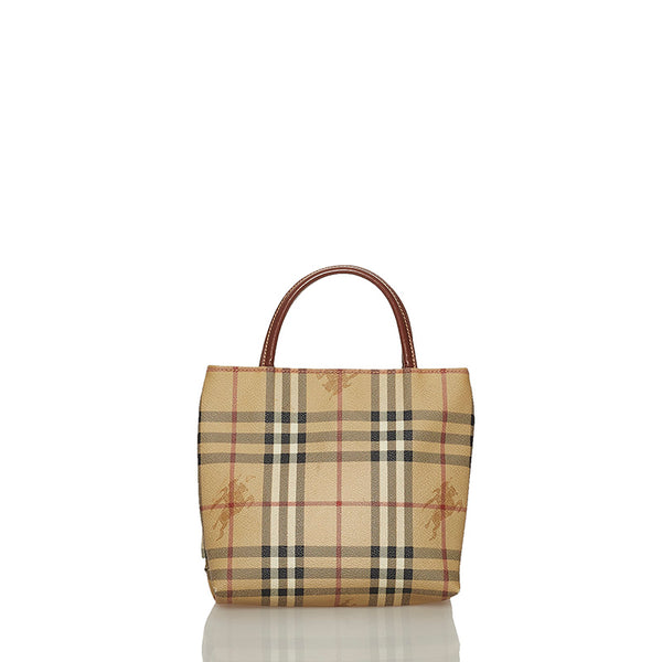 バーバリー ノバチェック シャドーホース ベージュ PVC レザー ハンドバッグ レディース BURBERRY 【中古】