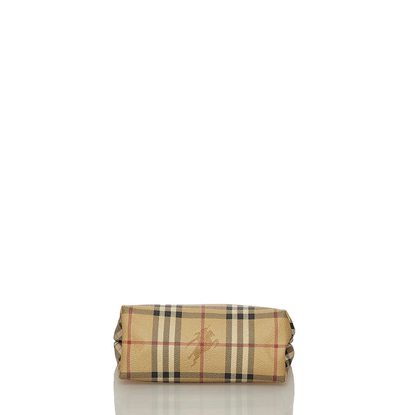 バーバリー ノバチェック シャドーホース ベージュ PVC レザー ハンドバッグ レディース BURBERRY 【中古】