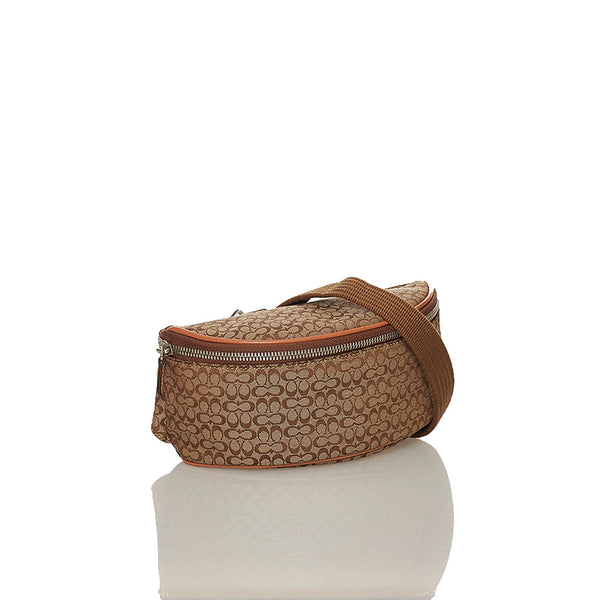 コーチ F05093 ベージュ キャンバス レザー ウエストバッグ レディース COACH 【中古】