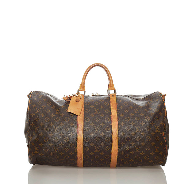 ルイ ヴィトン モノグラム キーポル55 バンドリエール ボストンバッグ M41414 ブラウン PVC レザー メンズ LOUIS VUITTON 【中古】
