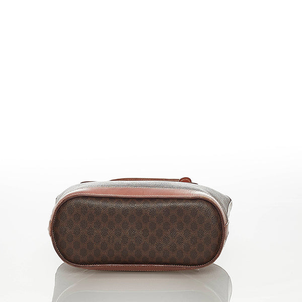 セリーヌ マカダム ブラウン PVC レザー トートバッグ レディース CELINE 【中古】