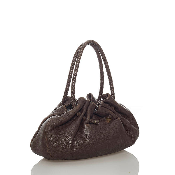 ボッテガヴェネタ ショルダーバッグ ブラウン レザー レディース BOTTEGAVENETA 【中古】