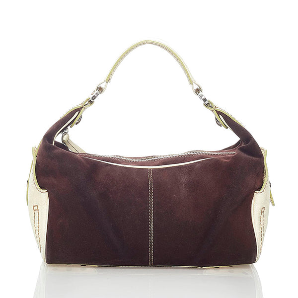 トッズ ワンショルダーバッグ ブラウン ホワイト スウェード レザー レディース TOD’S 【中古】