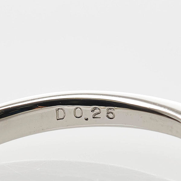 Pt900 プラチナ エメラルド0.42ct ダイヤ0.25ct リング 指輪 レディース 11号 【中古】