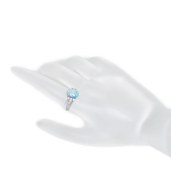 Pt900 プラチナ ボルダーオパール1.72ct ダイヤ0.22ct リング 指輪 レディース 11号 【中古】