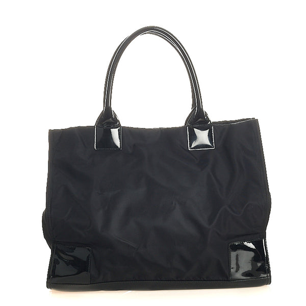 トリーバーチ ブラック ナイロン エナメル トートバッグ レディース Tory Burch 【中古】
