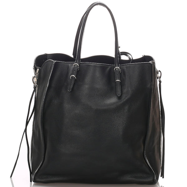 バレンシアガ ザペーパー ブラック レザー トートバッグ ユニセックス BALENCIAGA 中古
