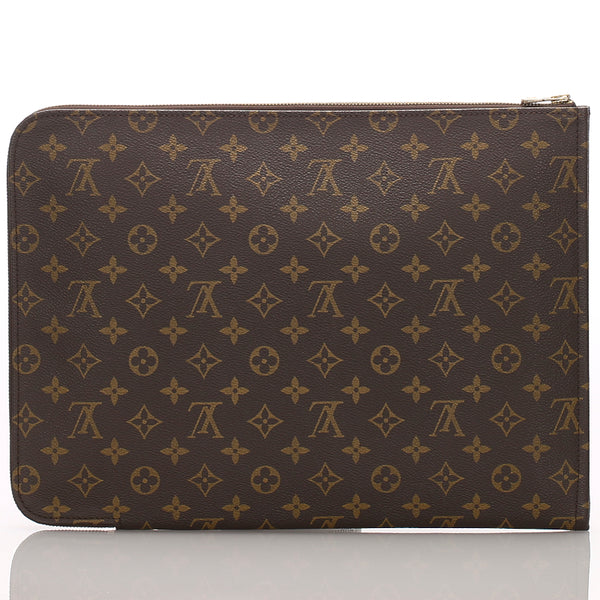 ルイ ヴィトン モノグラム ポッシュ・ドキュマン M53456 ブラウン PVC レザー ブリーフケース メンズ LOUIS VUITTON 中古