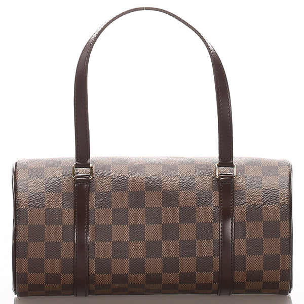 ルイ ヴィトン ダミエ パピヨン N51303 ブラウン PVC レザー ハンドバッグ レディース LOUIS VUITTON 中古