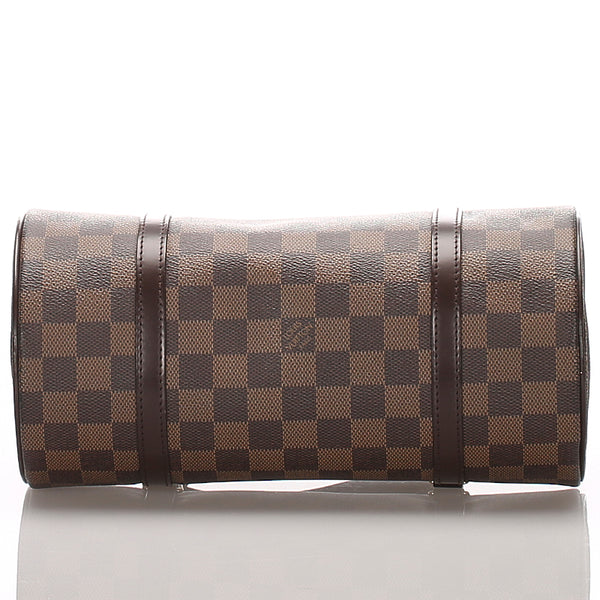 ルイ ヴィトン ダミエ パピヨン N51303 ブラウン PVC レザー ハンドバッグ レディース LOUIS VUITTON 中古