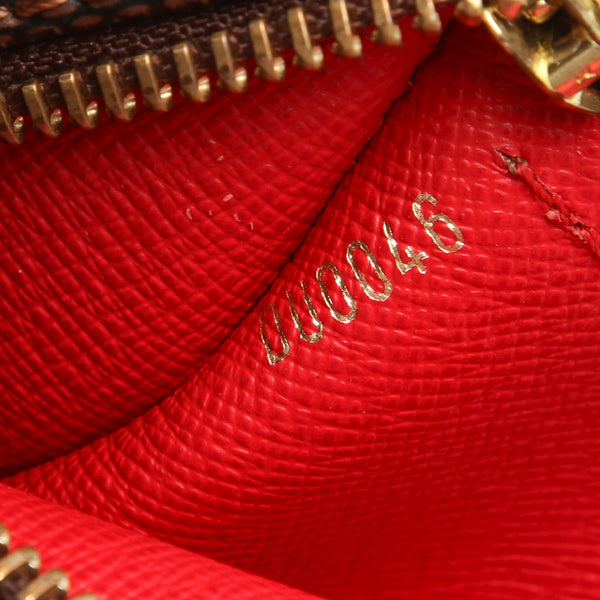 ルイ ヴィトン ダミエ パピヨン N51303 ブラウン PVC レザー ハンドバッグ レディース LOUIS VUITTON 中古