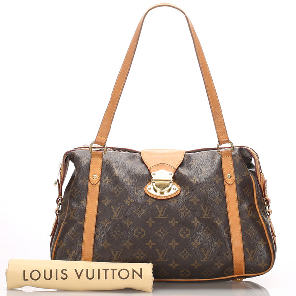 ルイ ヴィトン モノグラム ストレーザPM M51186 ブラウン PVC レザー ボストンバッグ レディース LOUIS VUITTON 中古