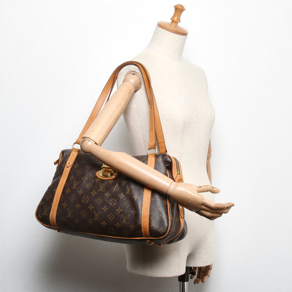 ルイ ヴィトン モノグラム ストレーザPM M51186 ブラウン PVC レザー ボストンバッグ レディース LOUIS VUITTON 中古