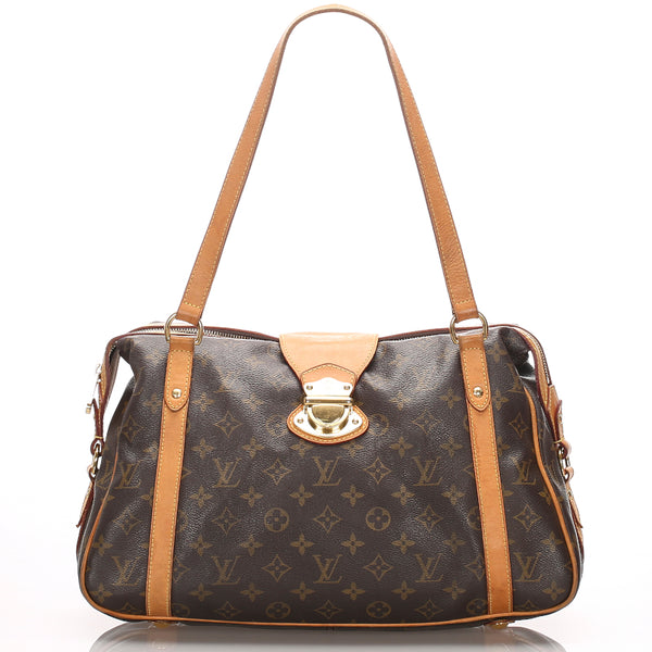 ルイ ヴィトン モノグラム ストレーザPM M51186 ブラウン PVC レザー ボストンバッグ レディース LOUIS VUITTON 中古