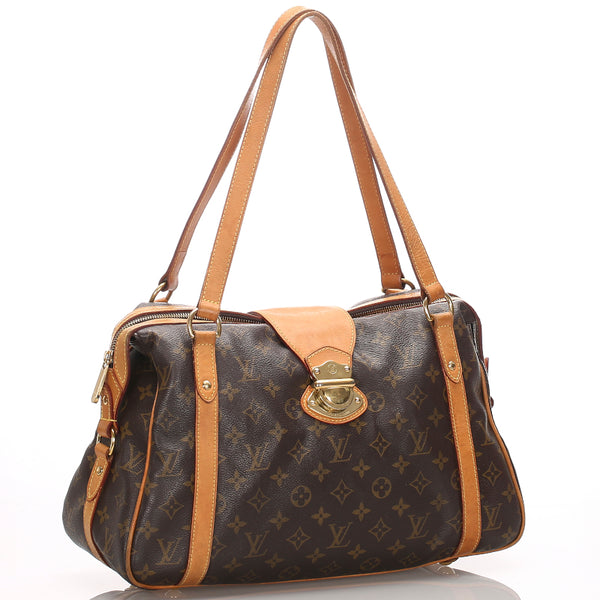 ルイ ヴィトン モノグラム ストレーザPM M51186 ブラウン PVC レザー ボストンバッグ レディース LOUIS VUITTON 中古