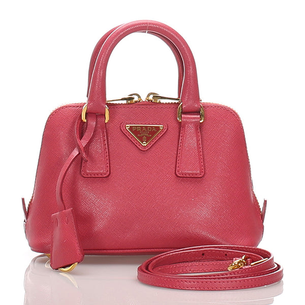 プラダ ピンク サフィアーノ ハンドバッグ ショルダーバッグ 2WAY レディース PRADA 中古