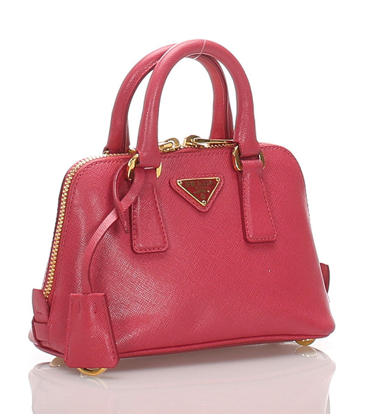 プラダ ピンク サフィアーノ ハンドバッグ ショルダーバッグ 2WAY レディース PRADA 中古