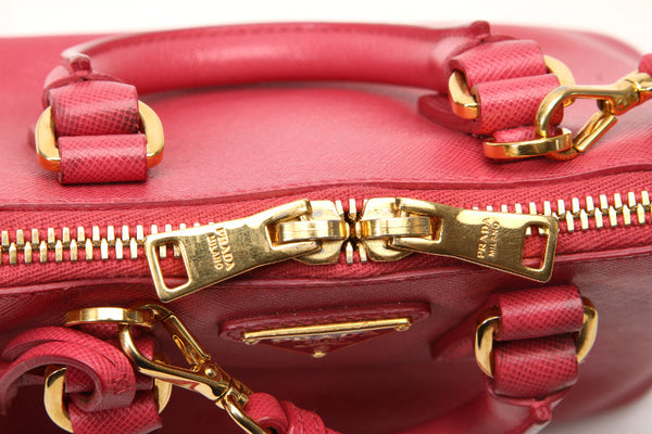 プラダ ピンク サフィアーノ ハンドバッグ ショルダーバッグ 2WAY レディース PRADA 中古