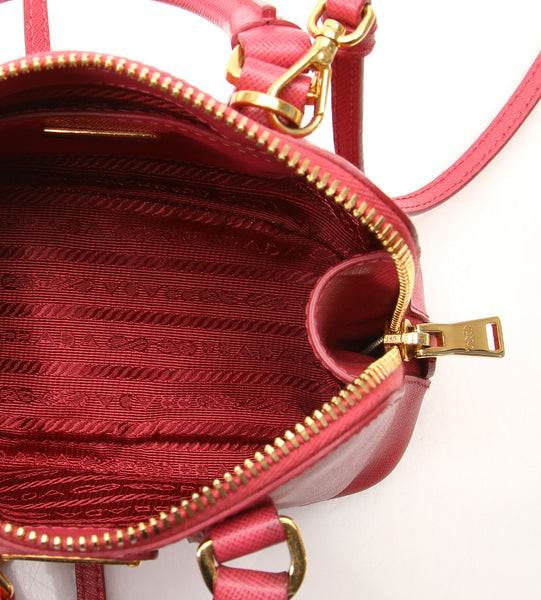 プラダ ピンク サフィアーノ ハンドバッグ ショルダーバッグ 2WAY レディース PRADA 中古