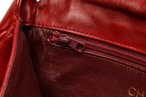 シャネル マトラッセ レッド ラムスキン 肩掛け ショルダーバッグ レディース CHANEL 中古