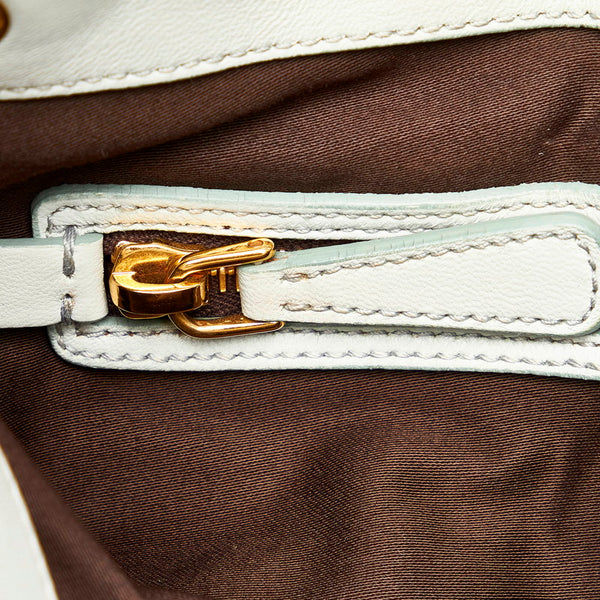 ミュウミュウ マテラッセ　 ハンドバッグ ショルダーバッグ 2WAY ライトブルー レザー レディース MIUMIU 【中古】
