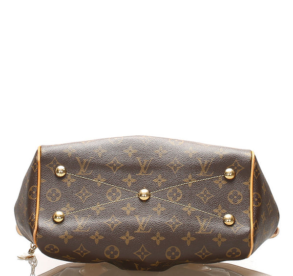 ルイ ヴィトン モノグラム ティボリ M40143 ブラウン PVC レザー ショルダーバッグ レディース LOUIS VUITTON 中古