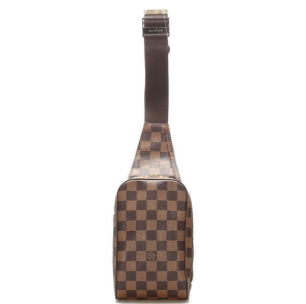 ルイ ヴィトン ダミエ ジェロニモス N51994 ブラウン PVC レザー ショルダーバッグ ユニセックス LOUIS VUITTON 中古