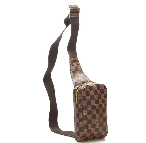 ルイ ヴィトン ダミエ ジェロニモス N51994 ブラウン PVC レザー ショルダーバッグ ユニセックス LOUIS VUITTON 中古