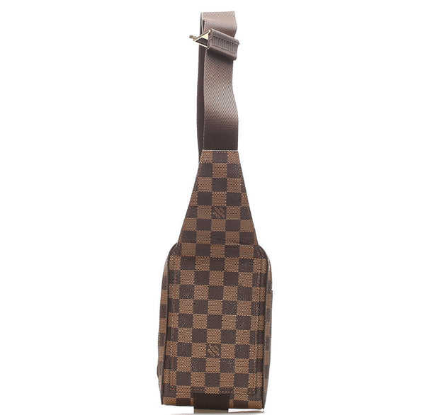 ルイ ヴィトン ダミエ ジェロニモス N51994 ブラウン PVC レザー ショルダーバッグ ユニセックス LOUIS VUITTON 中古