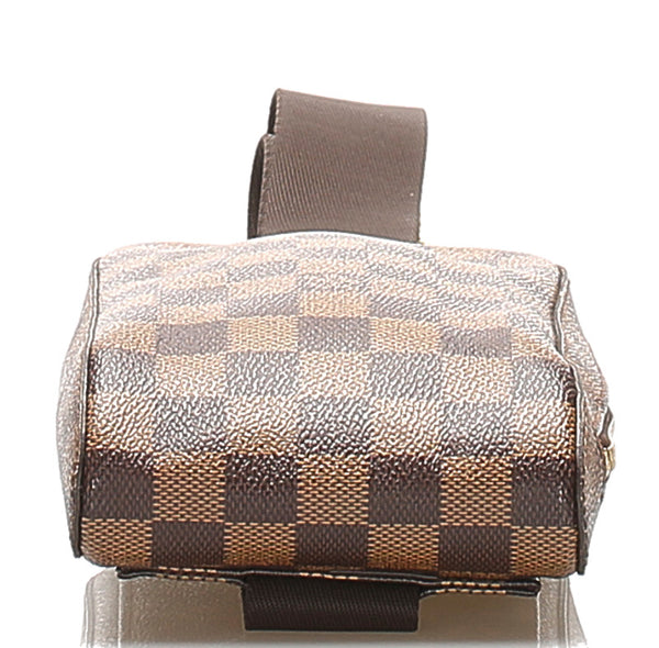 ルイ ヴィトン ダミエ ジェロニモス N51994 ブラウン PVC レザー ショルダーバッグ ユニセックス LOUIS VUITTON 中古