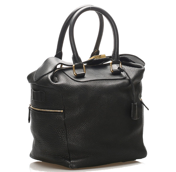 セリーヌ ブラック レザー ハンドバッグ ショルダーバッグ 2WAY レディース CELINE 【中古】
