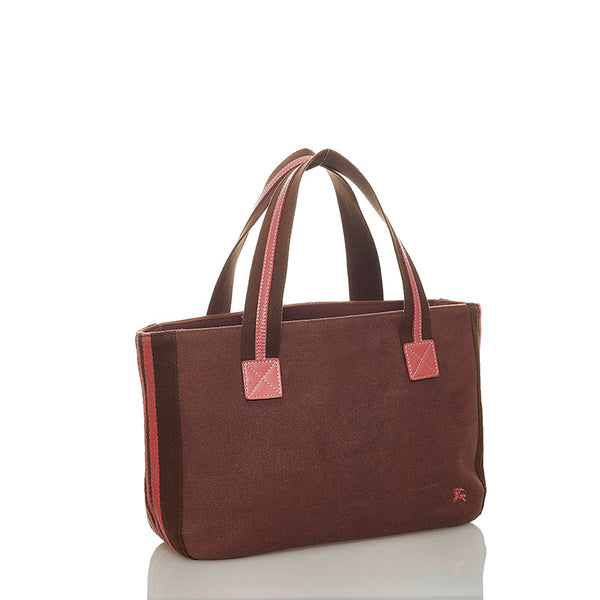 バーバリー ブラウン キャンバス トートバッグ レディース BURBERRY 【中古】