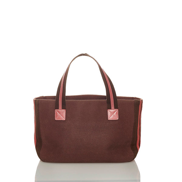 バーバリー ブラウン キャンバス トートバッグ レディース BURBERRY 【中古】