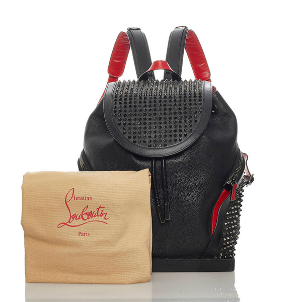 クリスチャンルブタン スパイクスタッズ ブラック レザー リュック バックパック  メンズ Christian Louboutin 【中古】