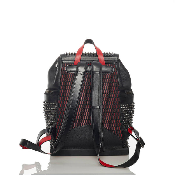 クリスチャンルブタン スパイクスタッズ ブラック レザー リュック バックパック  メンズ Christian Louboutin 【中古】