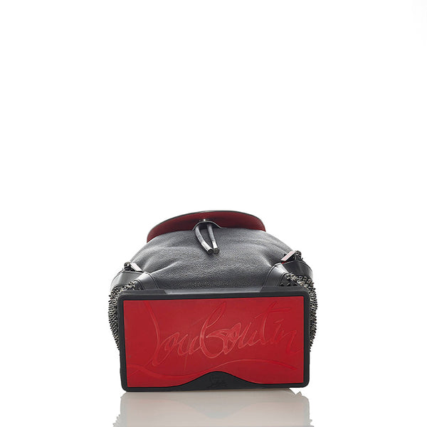 クリスチャンルブタン スパイクスタッズ ブラック レザー リュック バックパック  メンズ Christian Louboutin 【中古】