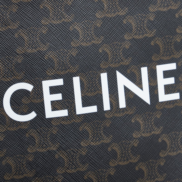 セリーヌ バーティカルカバミニ トリオンフ ハンドバッグ ショルダーバッグ 2WAY ブラウン PVC レザー レディース CELINE 【中古】