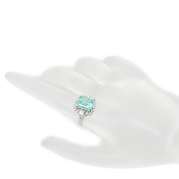 Pt900 プラチナ エメラルド3.52ct ダイヤ0.50ct リング 指輪 レディース 12号 【中古】